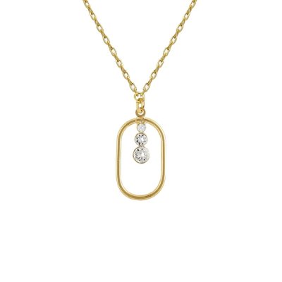 COLAR VICTORIA CRUZ - OVAL COM CRISTAL